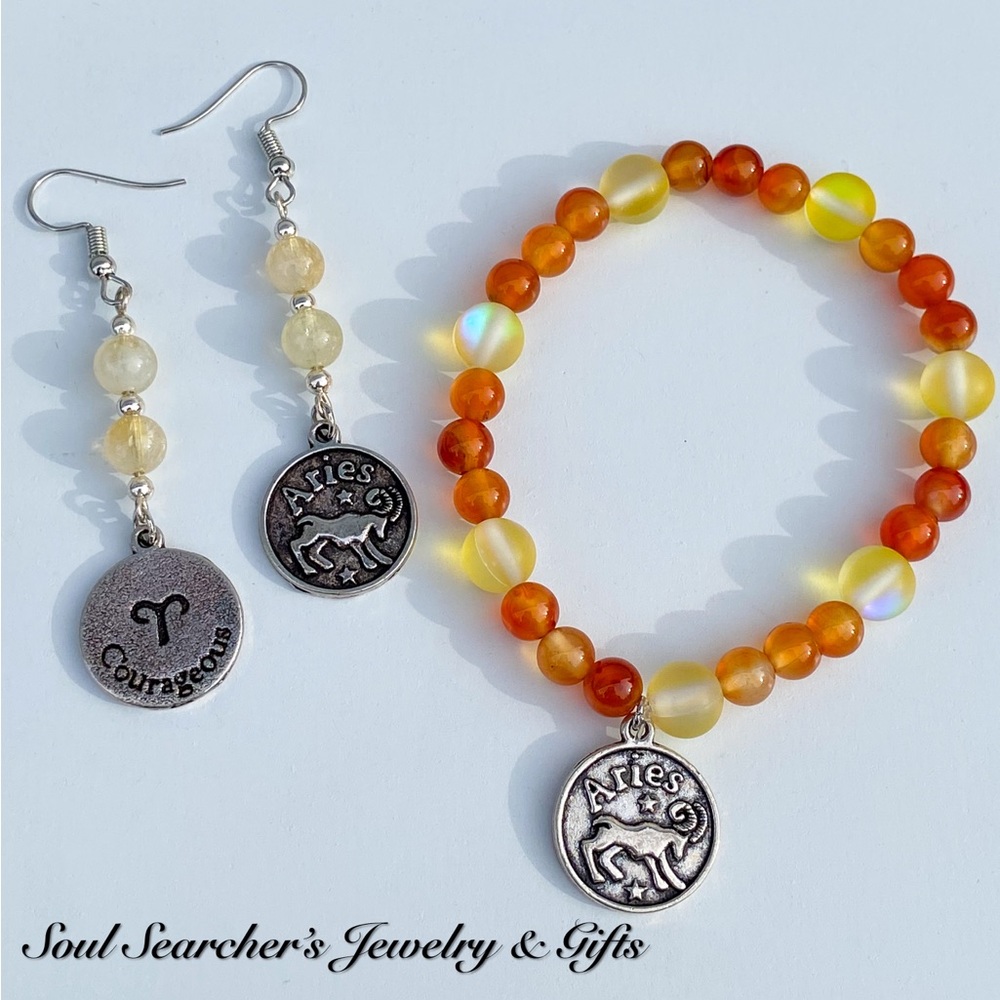 Carnelian & Citrine 2pc Set | Zodiac Collection